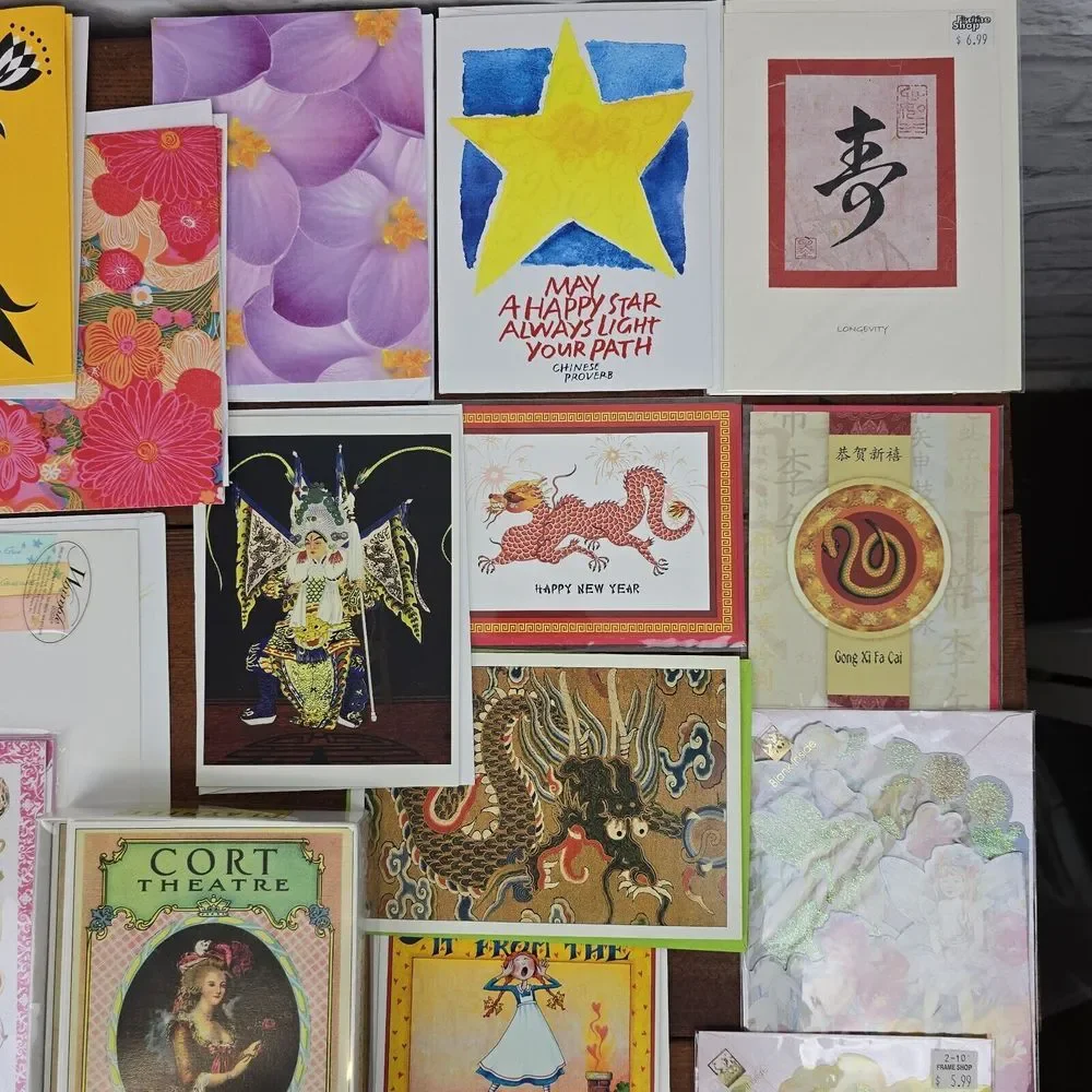 Lot of 30+ Assorted Greeting Cards - Fairy, Floral, Artistic,‎ & Asian Designs